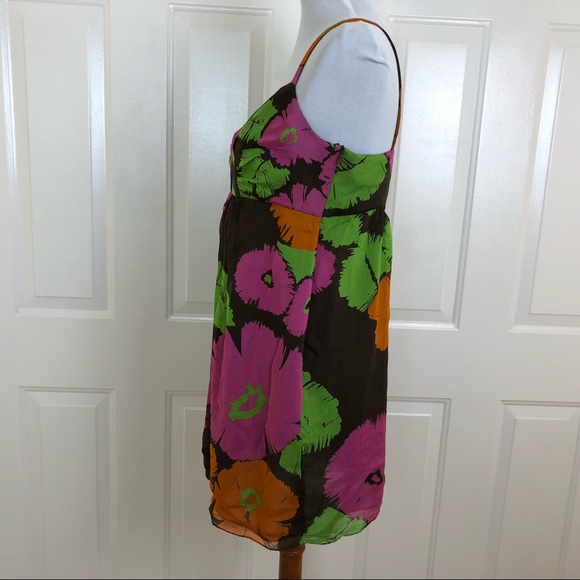 Milly of New York Brown Floral Silk Dress - Picture 4 of 6